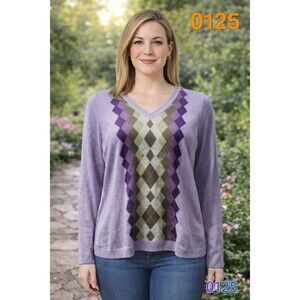 Croft & Barrow Argyle Sweater - size L - 0125